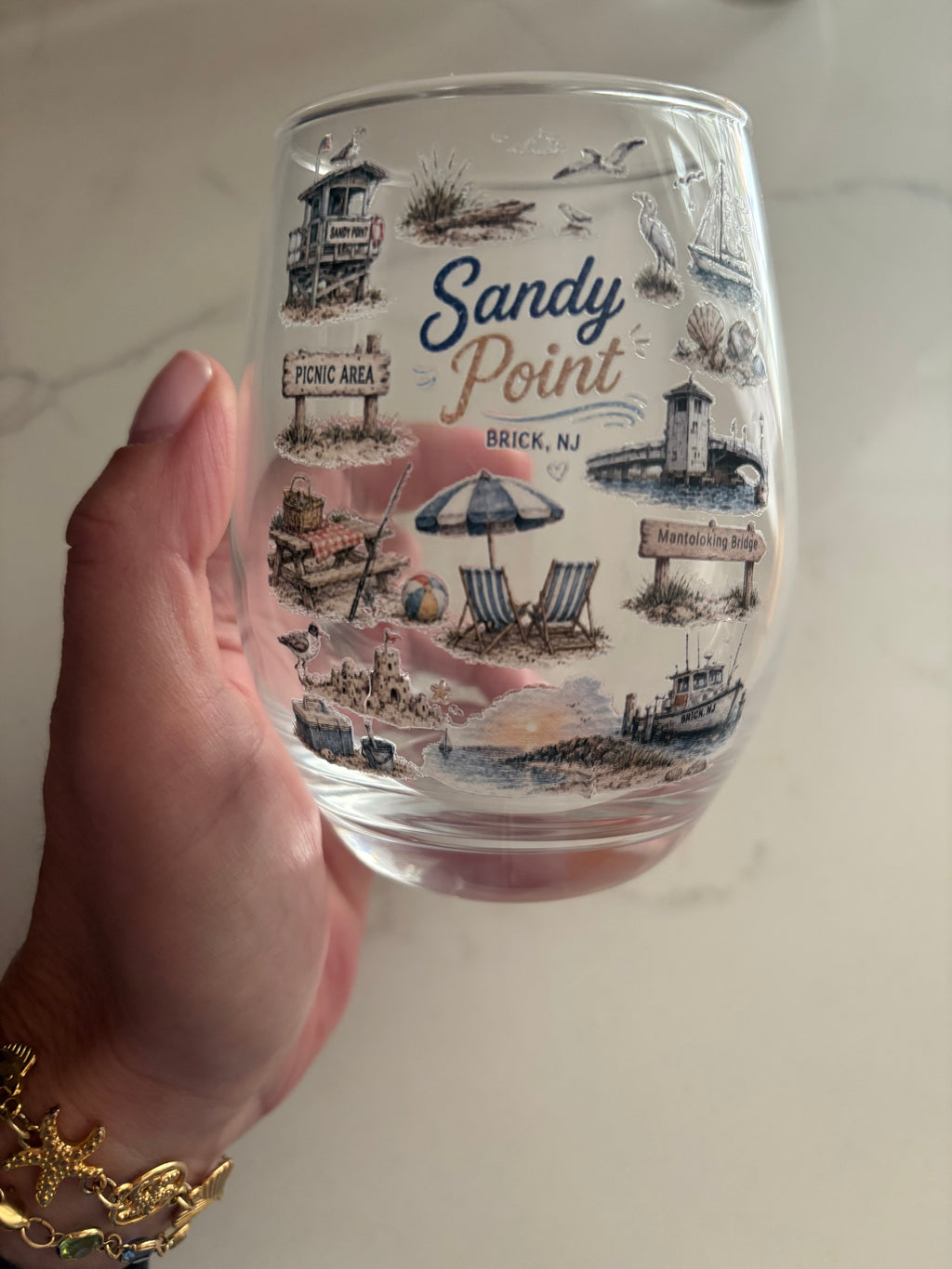 Beach Town Wine Glasses