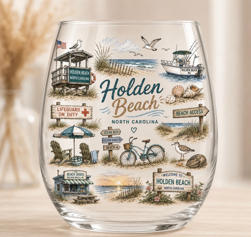 Beach Town Wine Glasses