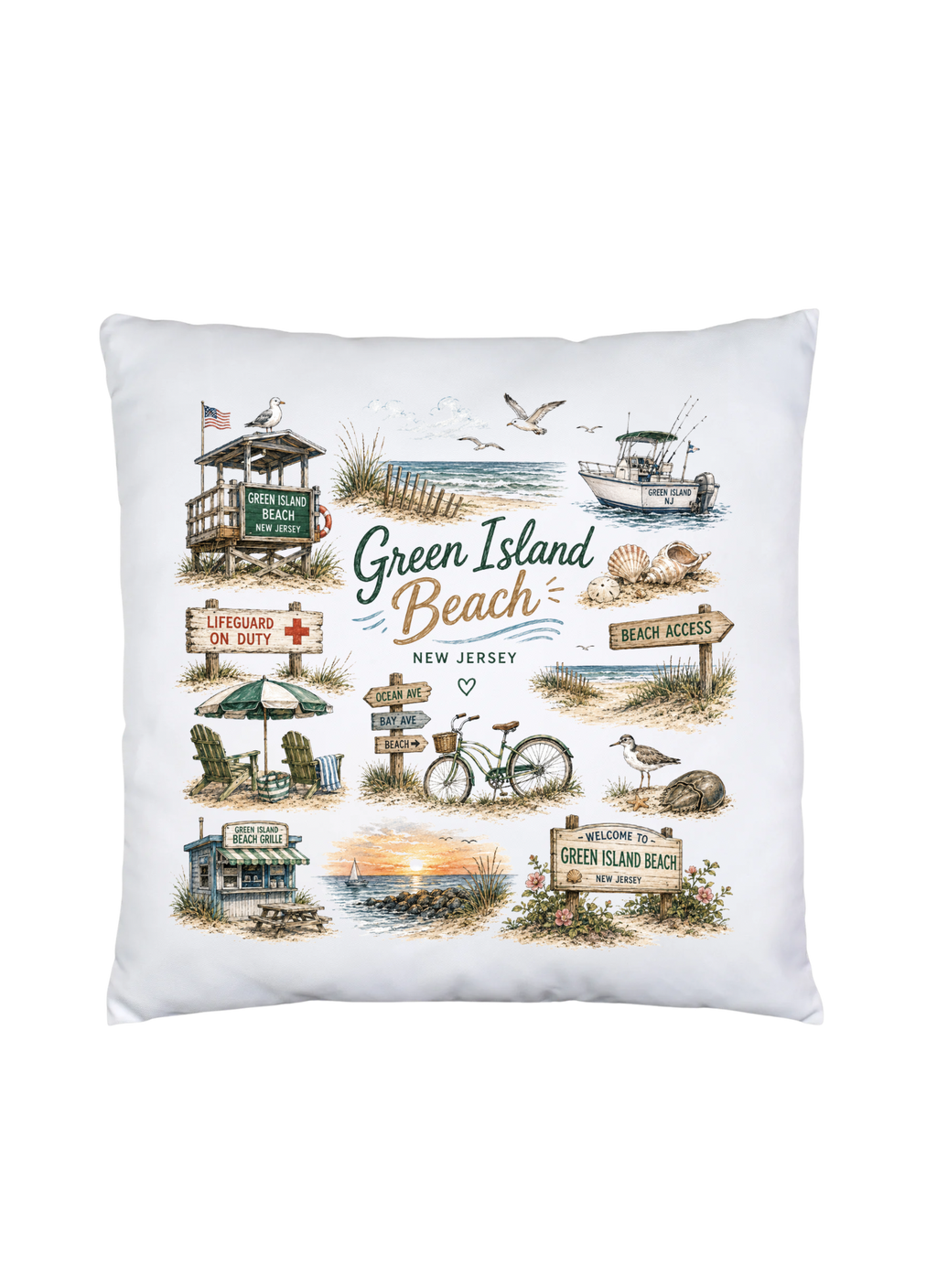 Beach Town Pillow