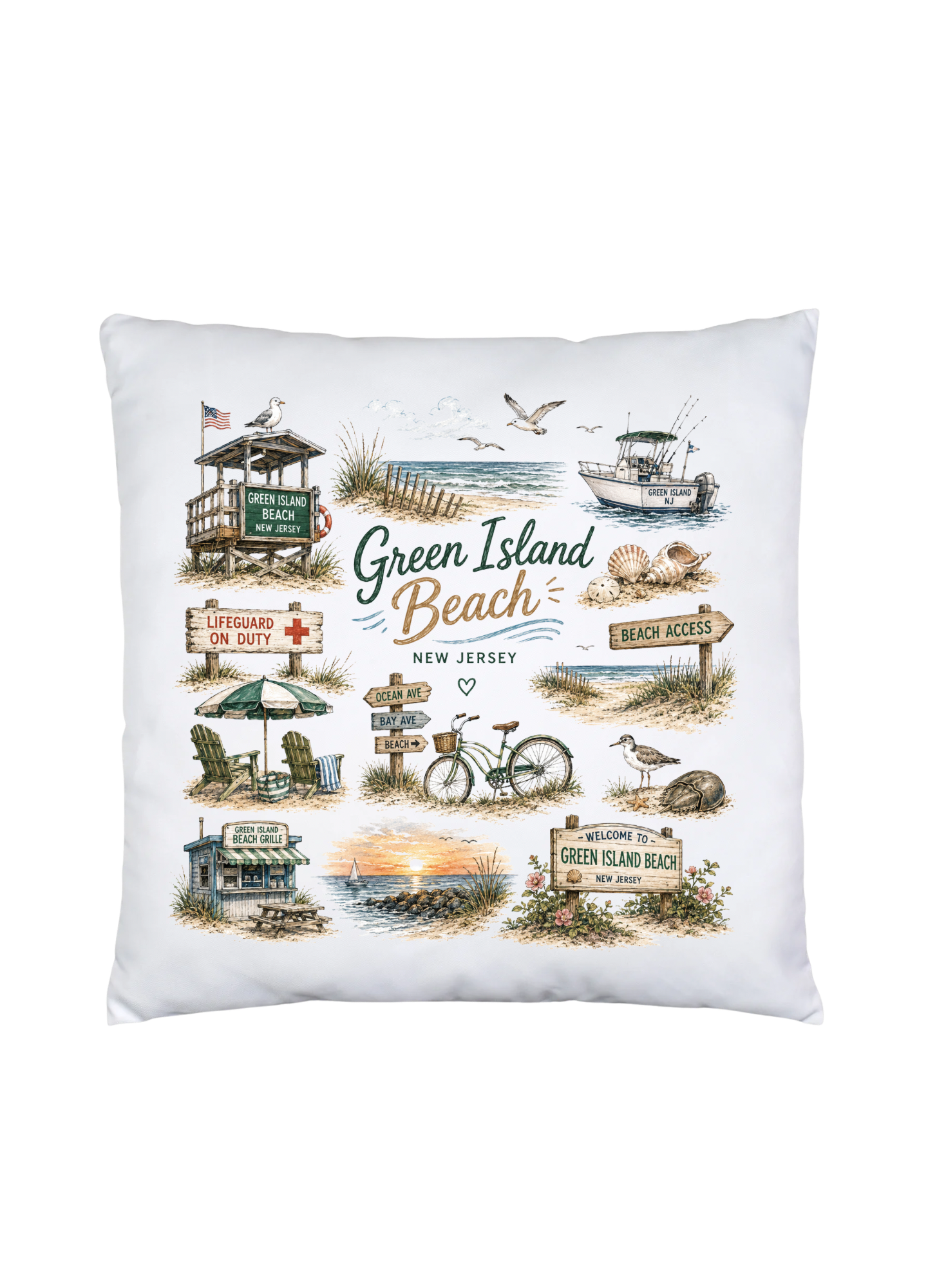 Beach Town Pillow