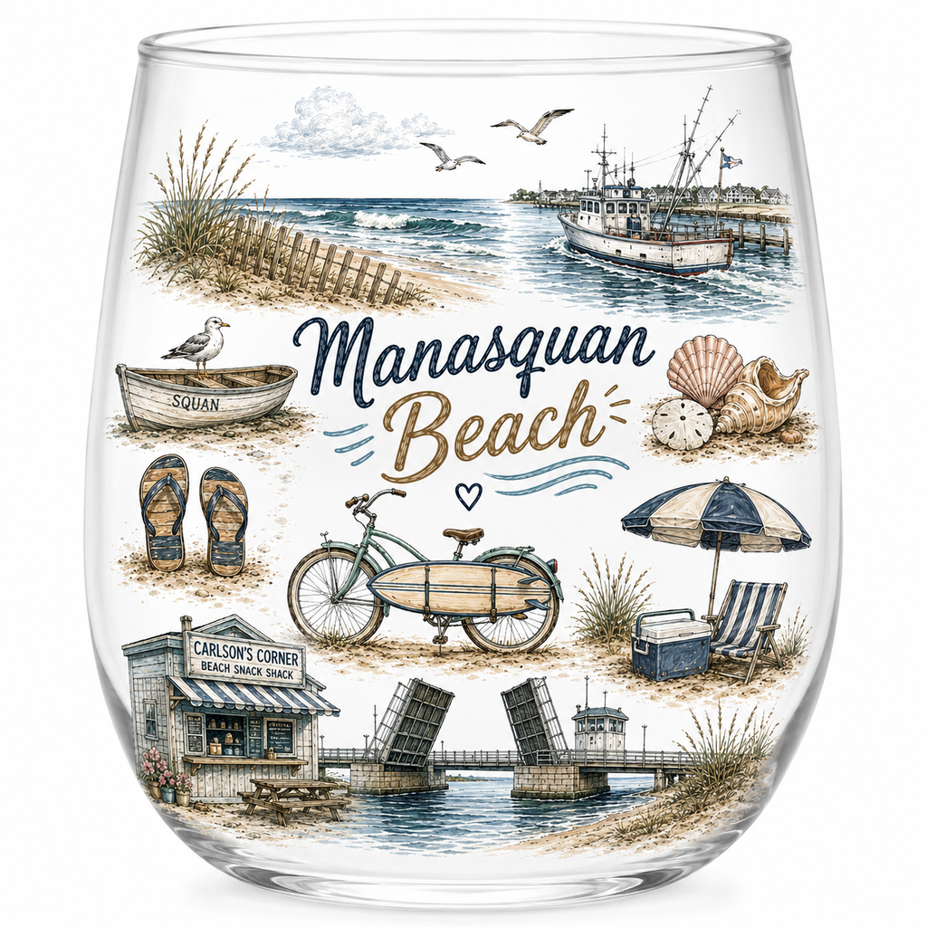 Beach Town Wine Glasses