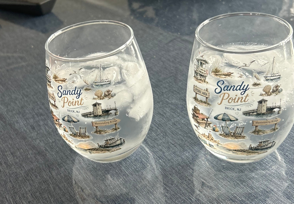 Beach Town Wine Glasses