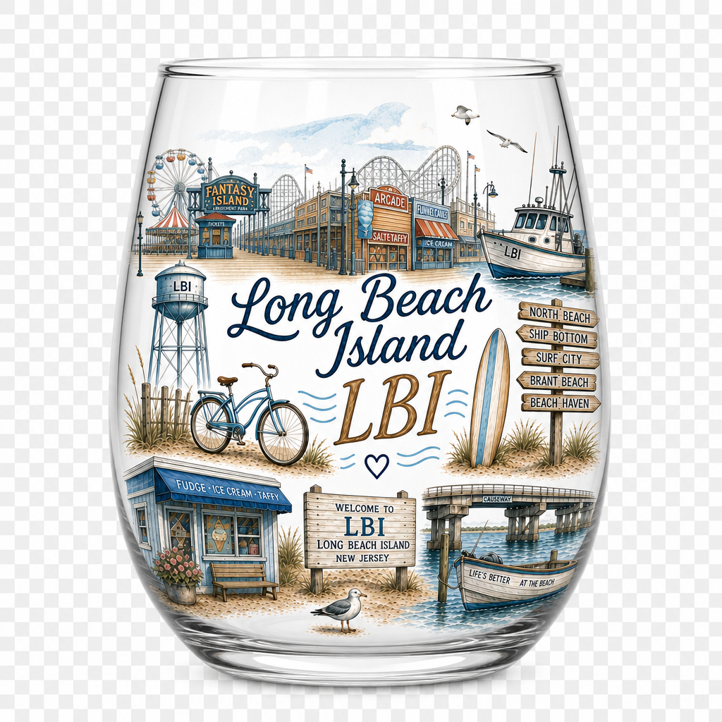 Beach Town Wine Glasses