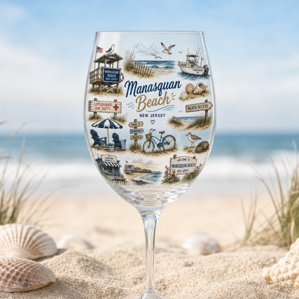 Beach Town Wine Glasses