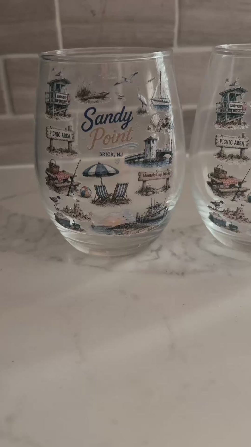 Beach Town Wine Glasses
