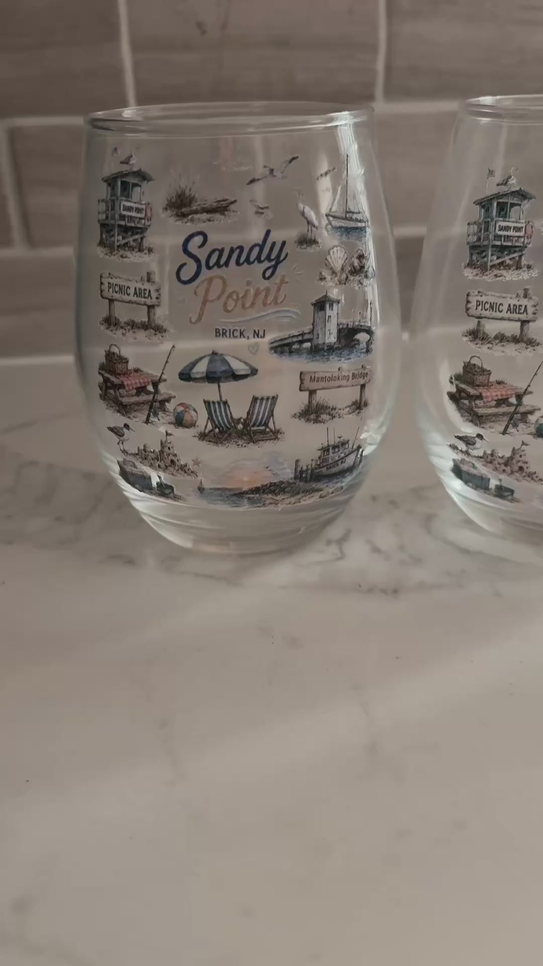Beach Town Wine Glasses